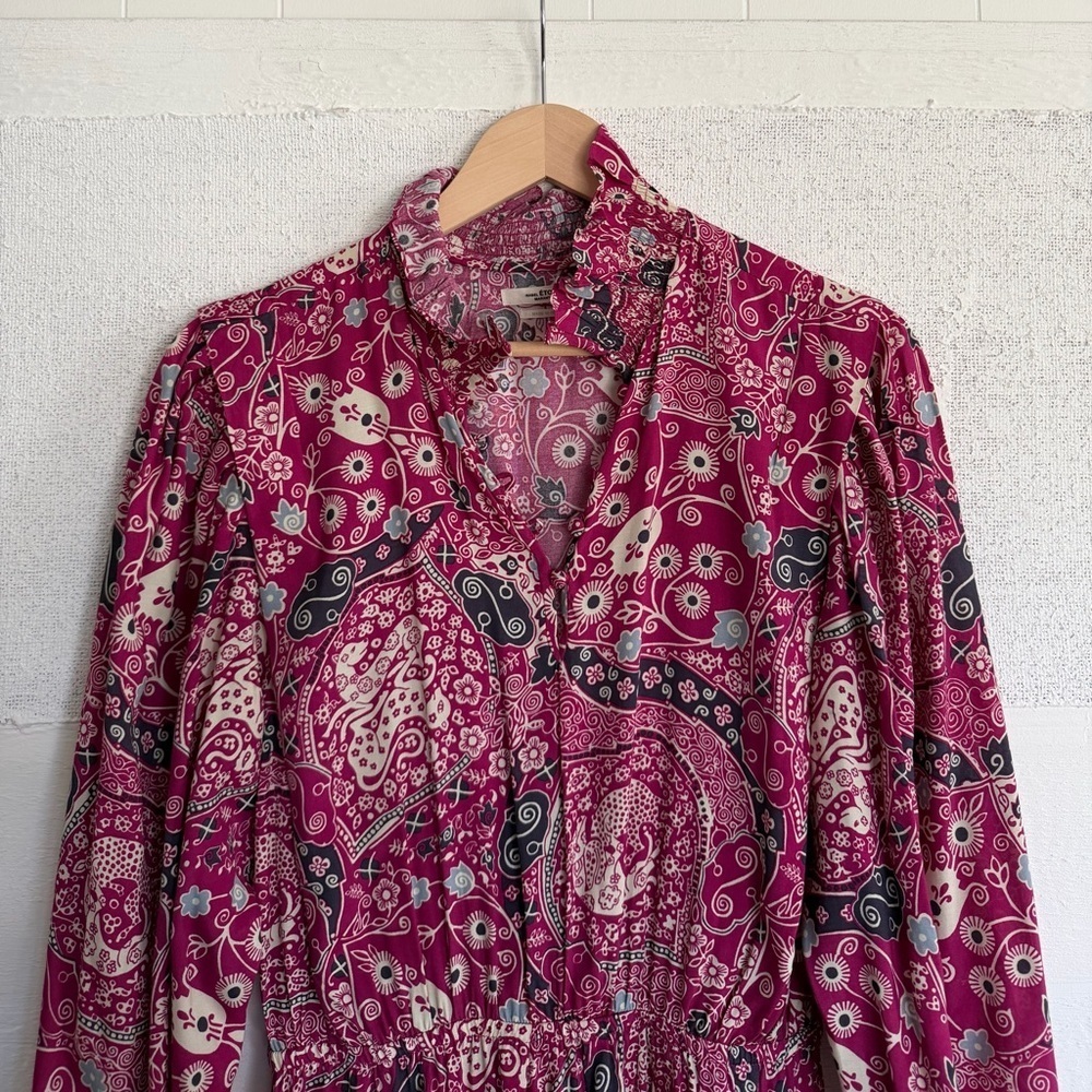 Isabel Marant Etoile Magenta Cescott Paisley Print Midi Dress - Picture 5 of 9